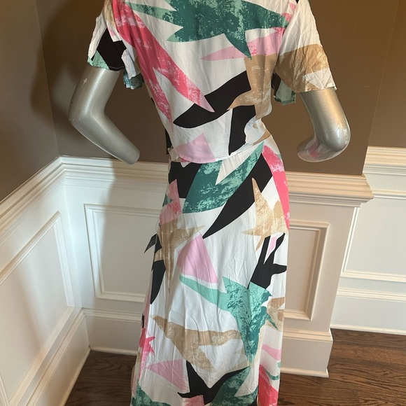 NWT LULUS Geometric Multicolored 2PCS Cropped Skirt Set Sz XXL - Picture 5 of 5